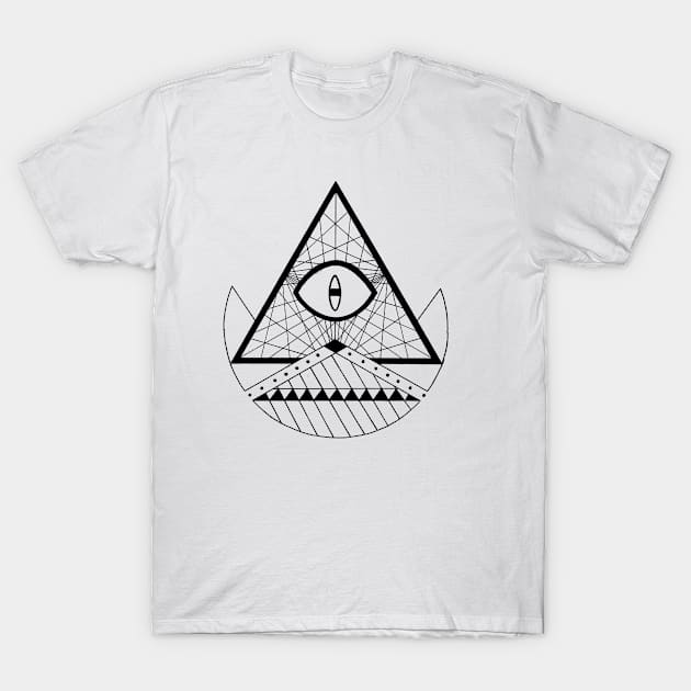 Black Illuminati T-Shirt by y33n